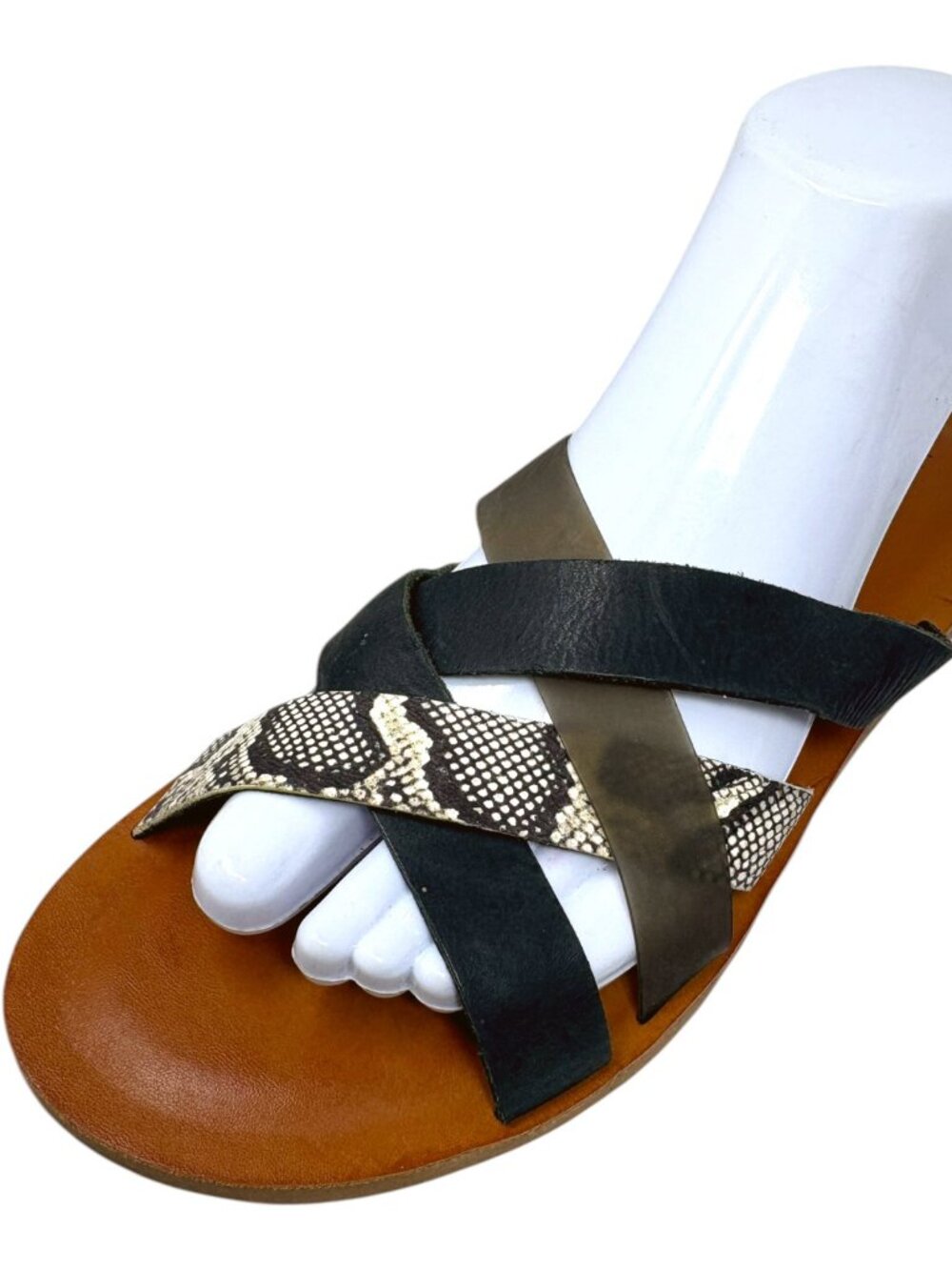 LUCKY BRAND Hallisa Fossilized Multi Band Slide Sandals - Picture 3 of 9